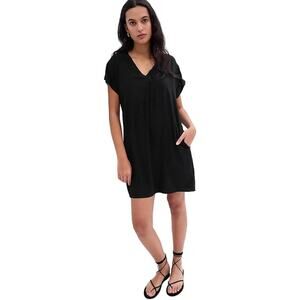 Gap Black V-Neck Cotton Dress - Size Medium - New with Tags